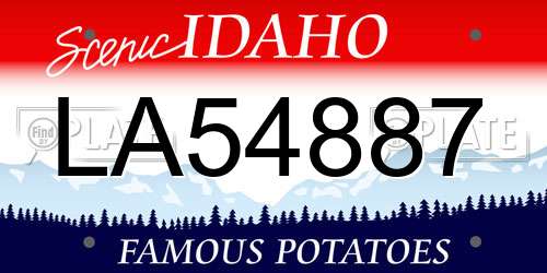 LA54887 Idaho License Plate