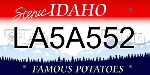 LA5A552 Idaho License Plate