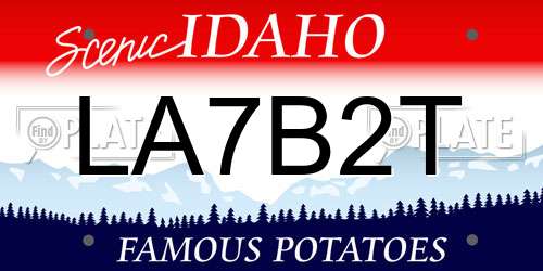 LA7B2T Idaho License Plate