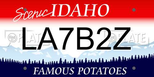 LA7B2Z Idaho License Plate