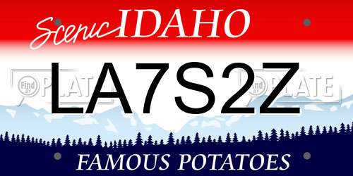 LA7S2Z Idaho License Plate