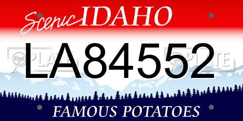LA84552 Idaho License Plate