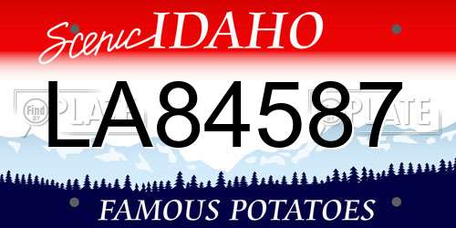 LA84587 Idaho License Plate