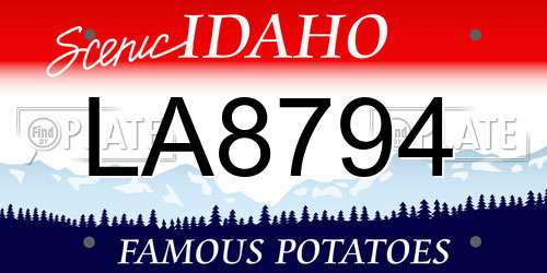 LA8794 Idaho License Plate