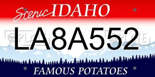 LA8A552 Idaho License Plate