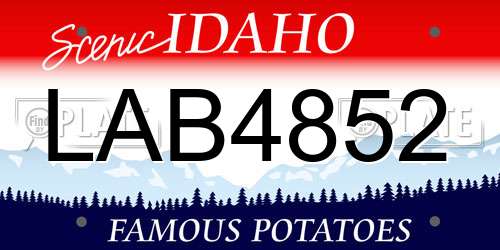 LAB4852 Idaho License Plate