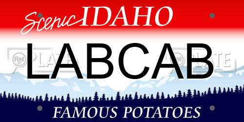 LABCAB Idaho License Plate