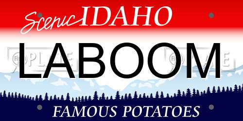 LABOOM Idaho License Plate