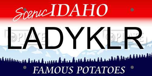 LADYKLR Idaho License Plate