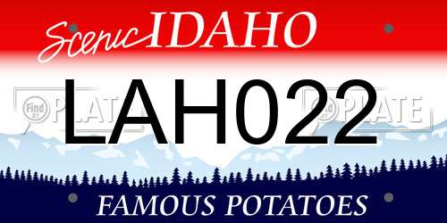 LAH022 Idaho License Plate