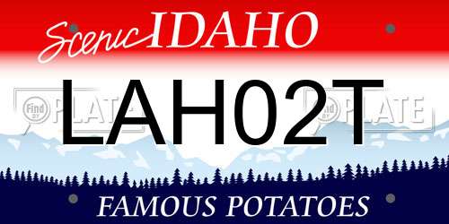 LAH02T Idaho License Plate