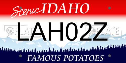 LAH02Z Idaho License Plate