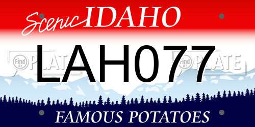 LAH077 Idaho License Plate
