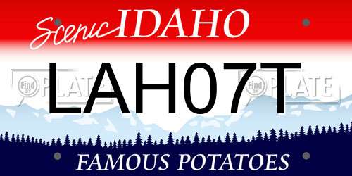 LAH07T Idaho License Plate