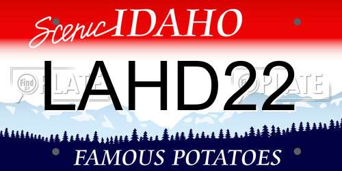 LAHD22 Idaho License Plate