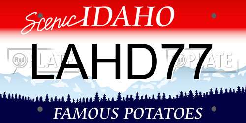 LAHD77 Idaho License Plate
