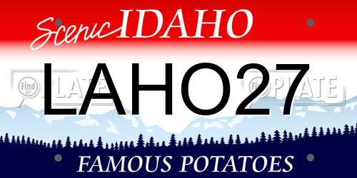 LAHO27 Idaho License Plate