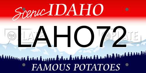 LAHO72 Idaho License Plate