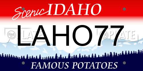 LAHO77 Idaho License Plate