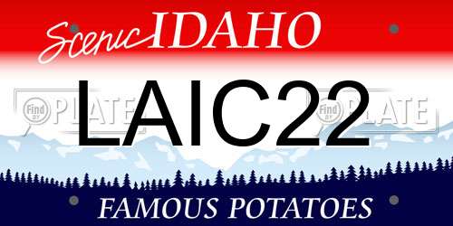 LAIC22 Idaho License Plate