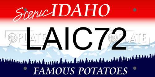 LAIC72 Idaho License Plate