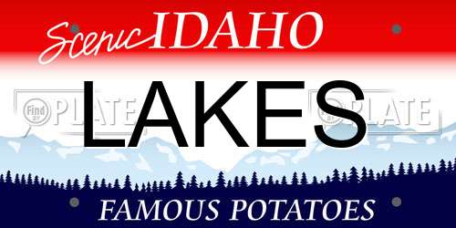 LAKES Idaho License Plate