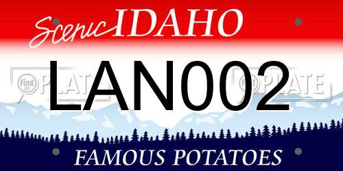 LAN002 Idaho License Plate