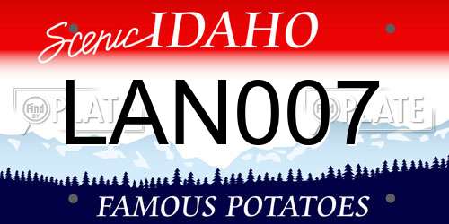 LAN007 Idaho License Plate