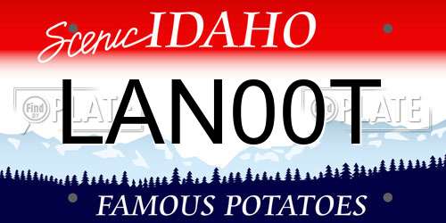 LAN00T Idaho License Plate