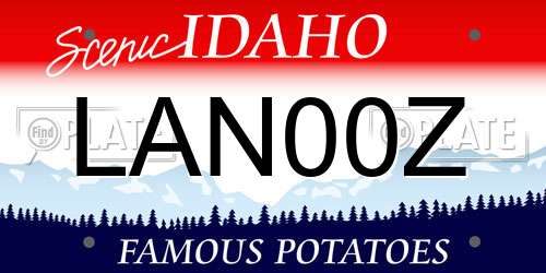 LAN00Z Idaho License Plate