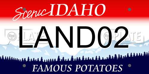 LAND02 Idaho License Plate