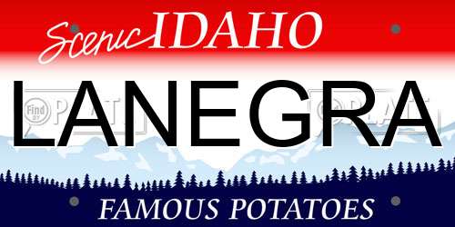 LANEGRA Idaho License Plate