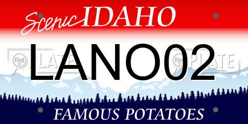 LANO02 Idaho License Plate