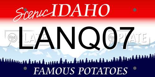 LANQ07 Idaho License Plate