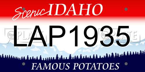LAP1935 Idaho License Plate