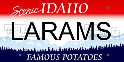 LARAMS Idaho License Plate