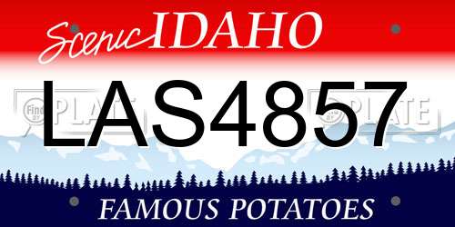 LAS4857 Idaho License Plate