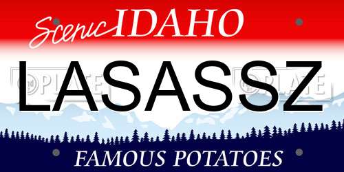 LASASSZ Idaho License Plate