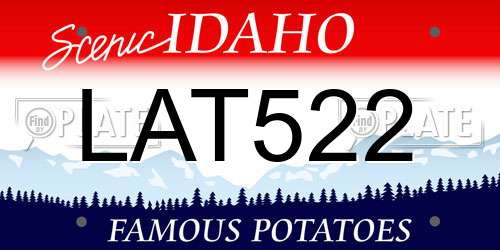 LAT522 Idaho License Plate