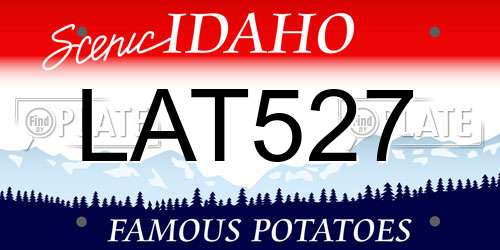 LAT527 Idaho License Plate