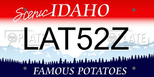 LAT52Z Idaho License Plate