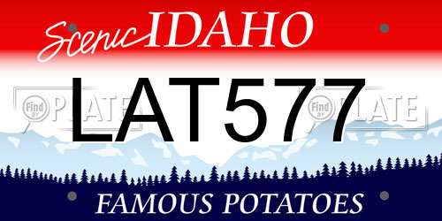 LAT577 Idaho License Plate