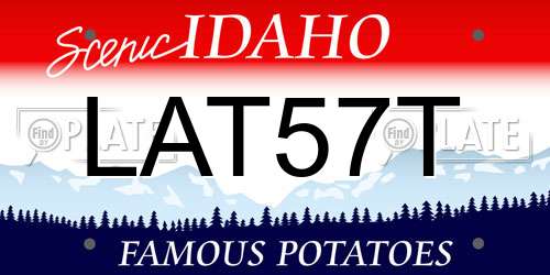 LAT57T Idaho License Plate