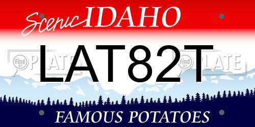 LAT82T Idaho License Plate
