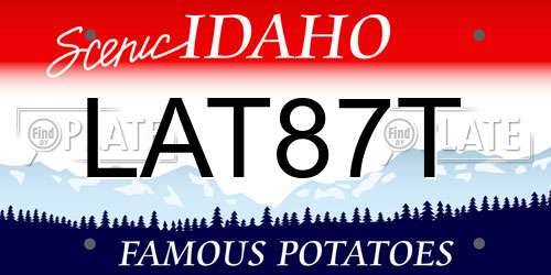 LAT87T Idaho License Plate