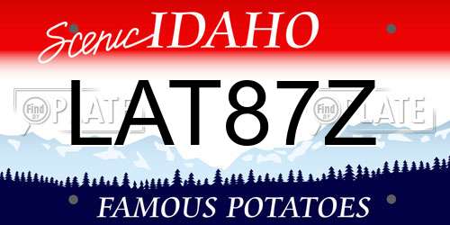 LAT87Z Idaho License Plate