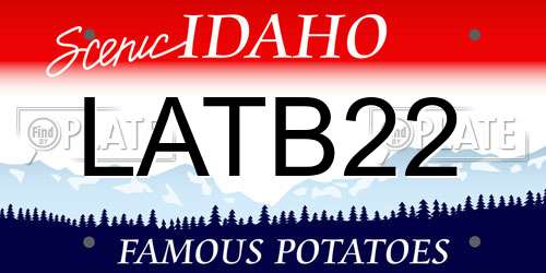 LATB22 Idaho License Plate