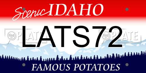 LATS72 Idaho License Plate