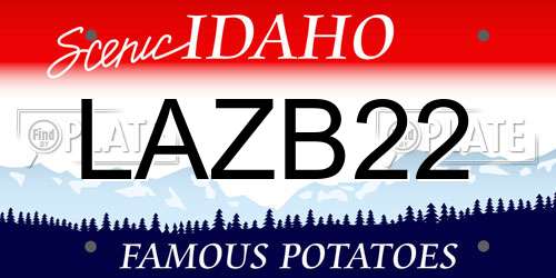 LAZB22 Idaho License Plate