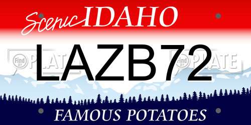 LAZB72 Idaho License Plate